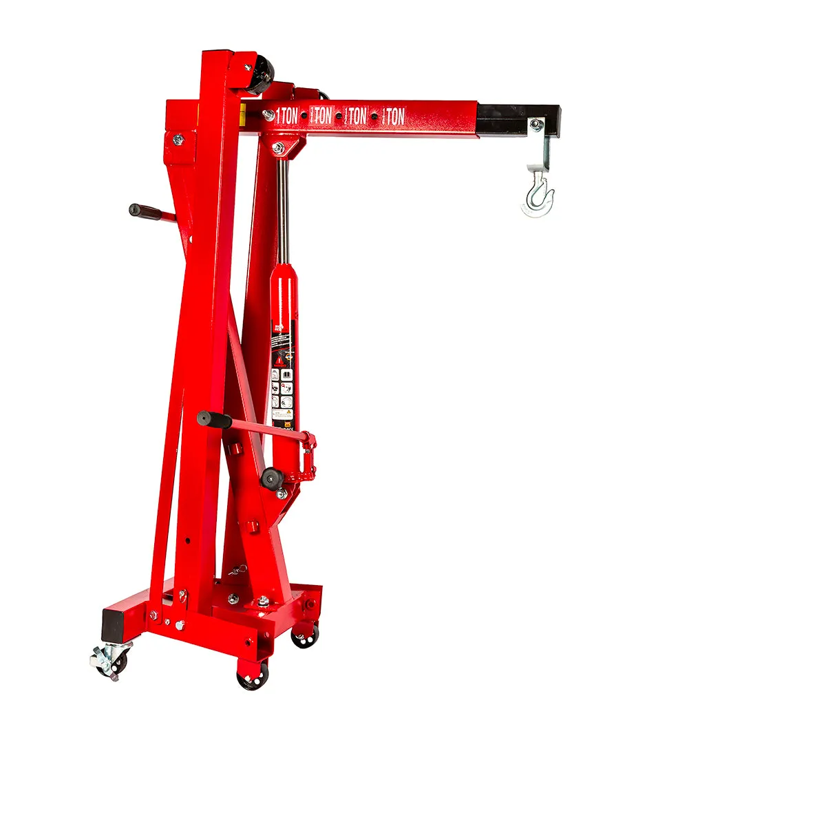 Big Red Torin 1-Ton Hydraulic Folding Engine Crane. Lifting Range 160-2040 mm