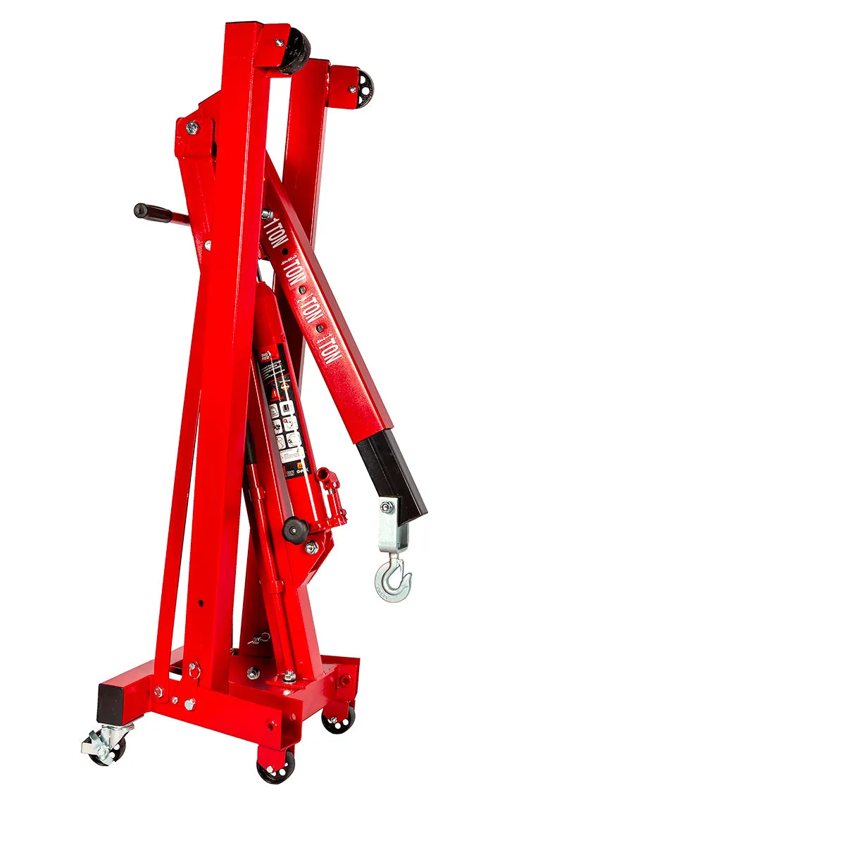 Big Red Torin 1-Ton Hydraulic Folding Engine Crane. Lifting Range 160-2040 mm