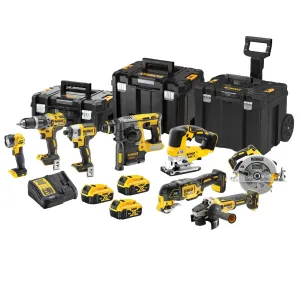 Dewalt DCK755P3T4T4 18V 8 Piece Power Tool Kit with 3 x 5.0Ah Battery Charger & Toolbox