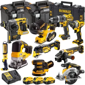 Dewalt DCKT4T10B3 18V Brushless 10 Piece Kit With 3 x 5.0Ah Battery Charger & TStak Tool Storage
