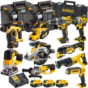 Dewalt DCKT4T15B3 18V 10 Piece Kit With 3 x 5.0Ah Battery Charger & TStak Tool Storage