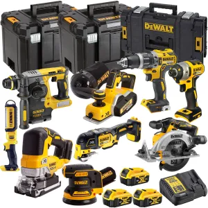Dewalt DCKT4T9B3 18V Brushless 9 Piece Kit With 3 x 5.0Ah Battery Charger & TStak Tool Storage