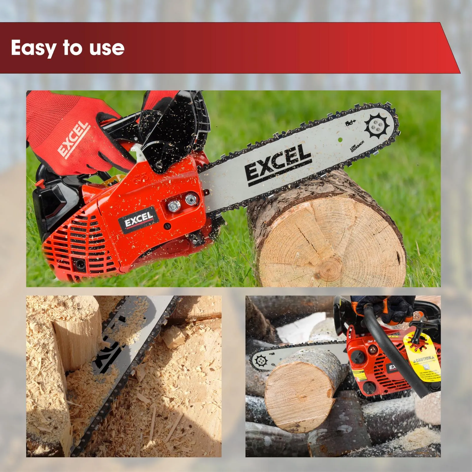 Excel 12 Petrol Chainsaw 25cc Heavy Duty Wood Saw Item Condition Used