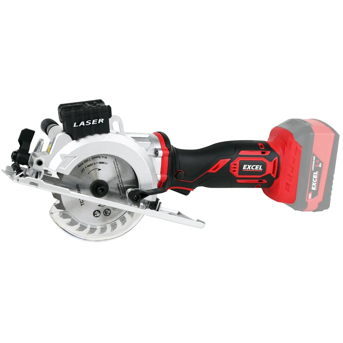 Excel 18V 115mm Mini Circular Saw with 1 x 4.0Ah Battery & Charger
