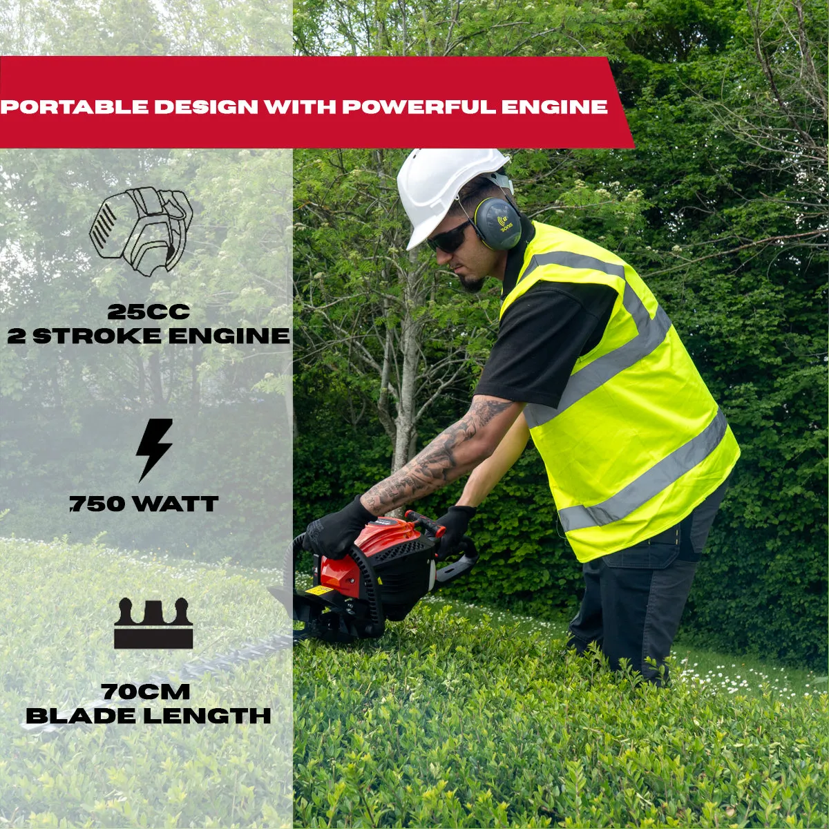 Excel 600mm (24-Inch) 25cc Petrol Hedge Trimmer