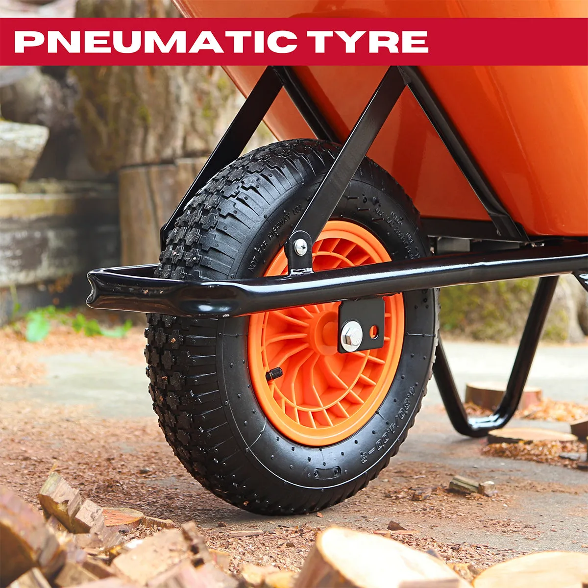Excel Heavy Duty Rubber Wheelbarrow Wheel for 100L SKU 30372