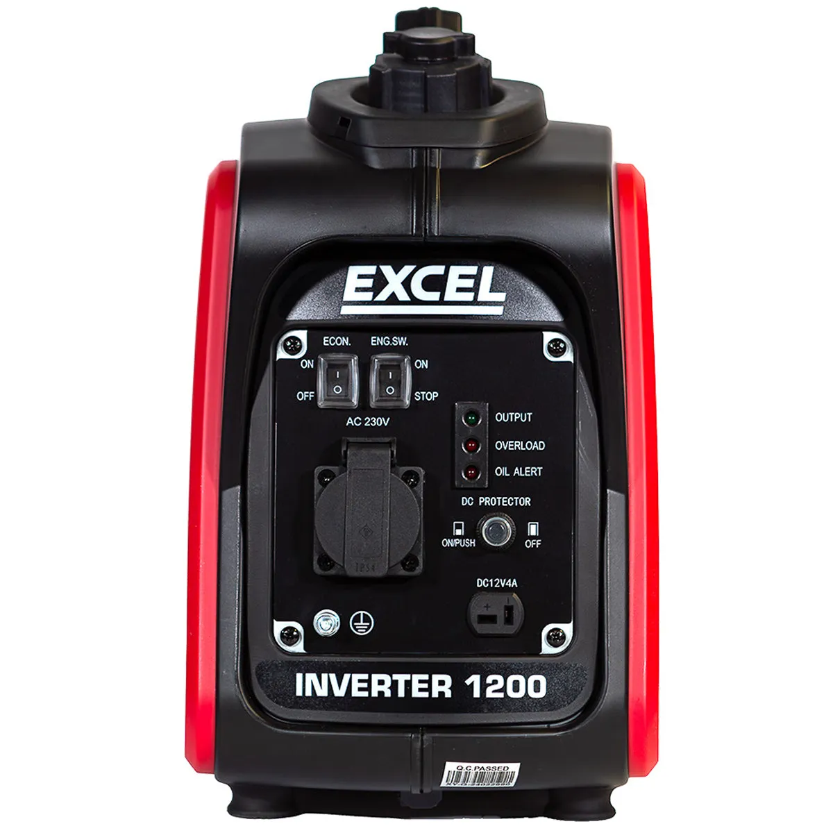Excel Petrol Inverter Generator 4-Stroke Engine - 1200W Power Output. 60CC for Reliable Outdoor use