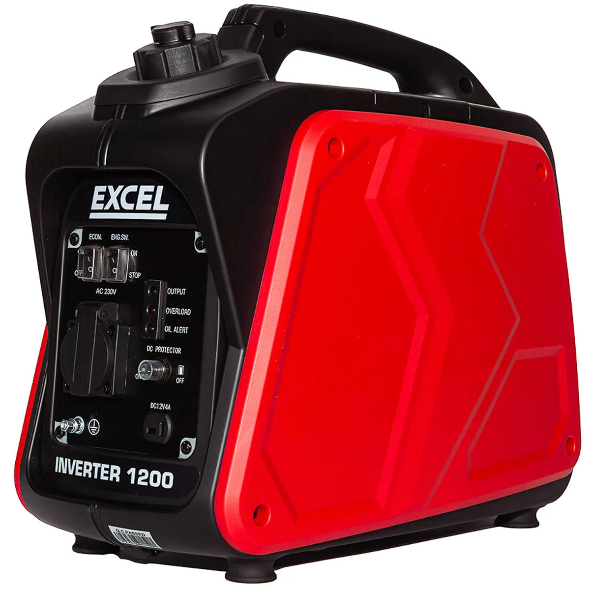 Excel Petrol Inverter Generator 4-Stroke Engine - 1200W Power Output. 60CC for Reliable Outdoor use