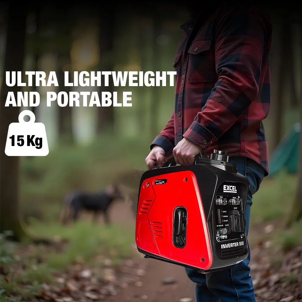 Excel Petrol Inverter Generator 4-Stroke Engine - 800W Power Output. 40CC for Reliable Outdoor use