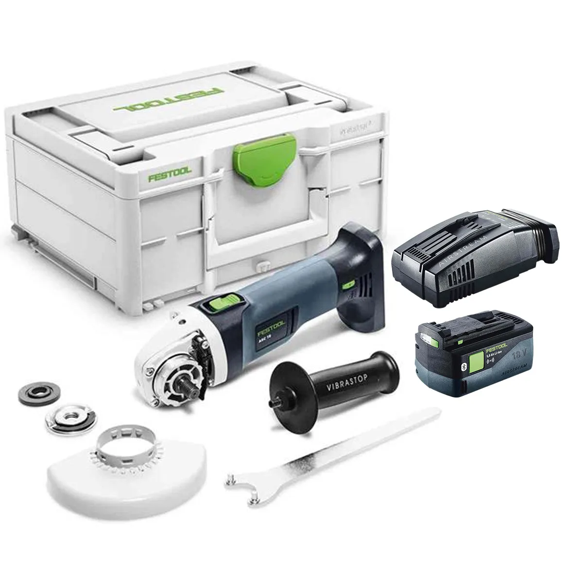 Festool AGC 18-125 EB-Basic GB 18V Brushless 125mm Angle Grinder with 1 x 5.0Ah Battery Charger & Systainer