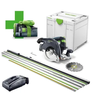 Festool HKC 55 EB-Basic-5.0 18V Brushless 160mm Circular Saw - 577034 With 1 x 5.0Ah Battery. Charger & 670mm Guide Rail