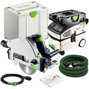 Festool TS 55 FEBQ-Plus 230V GB Circular Plunge-Cut Saw - 576706 With Mobile Dust Extractor 574835