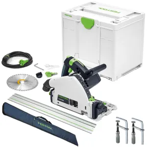Festool TS 55 FEQ-Plus 110V GB Circular Plunge Cut Saw - 576707 With Guide Rail. Clamp & Guide Rail Bag
