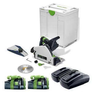 Festool TSC 55 KEB-Basic-5.0 GB 18V Brushless Plunge-Cut Saw - 577589 With 2 x 5.0Ah Batteries & Charger