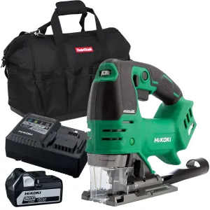 Hikoki CJ36DAJ3Z 36V MultiVolt Brushless Top Handle Jigsaw with 1 x 5.0Ah Battery Charger & Bag
