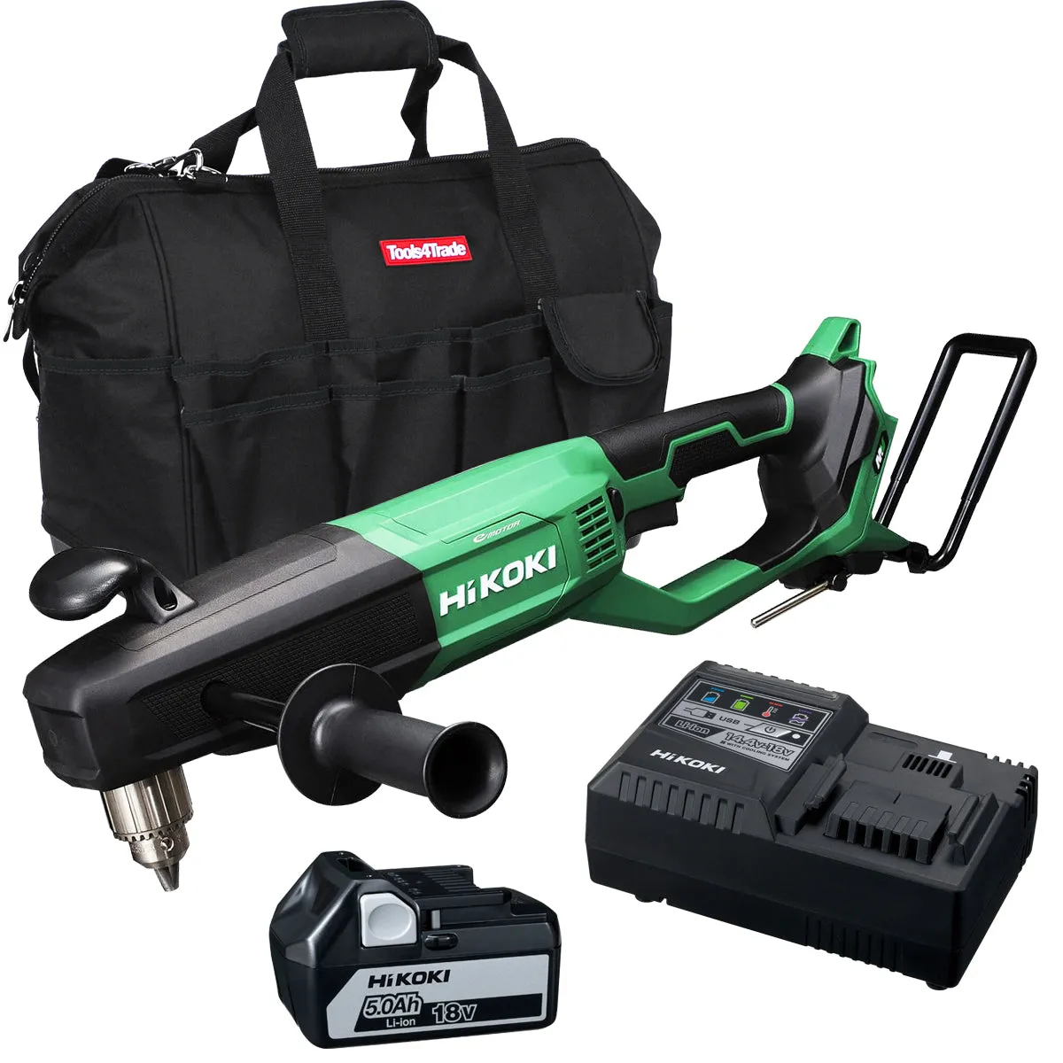 Hikoki D36DYAW4Z 36V MultiVolt Brushless 1/2 Angle Drill with 1 x 5.0Ah Battery Charger & Bag