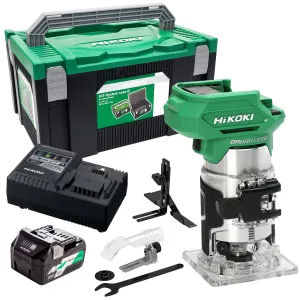 Hikoki M1808DAJ2Z 18V 1/4 Brushless Router Trimmer with 1 x 2.5Ah/5.0Ah Battery & Charger