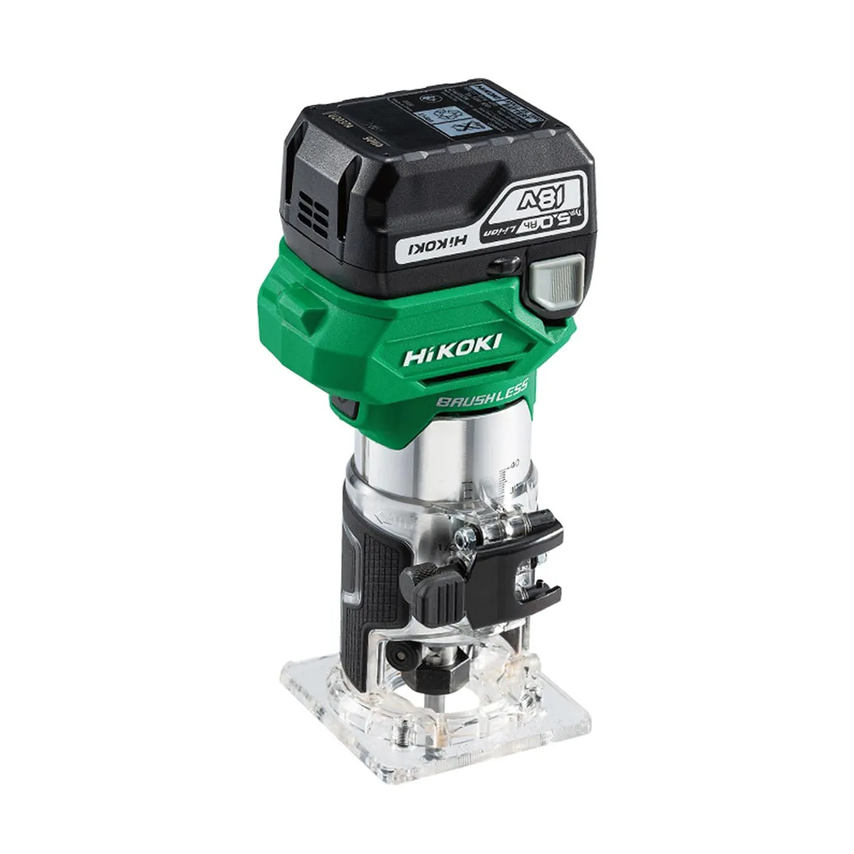 Hikoki M1808DAJPZ 18V Brushless 1/4 Router Trimmer with 1 x 5.0Ah Battery Charger & Case