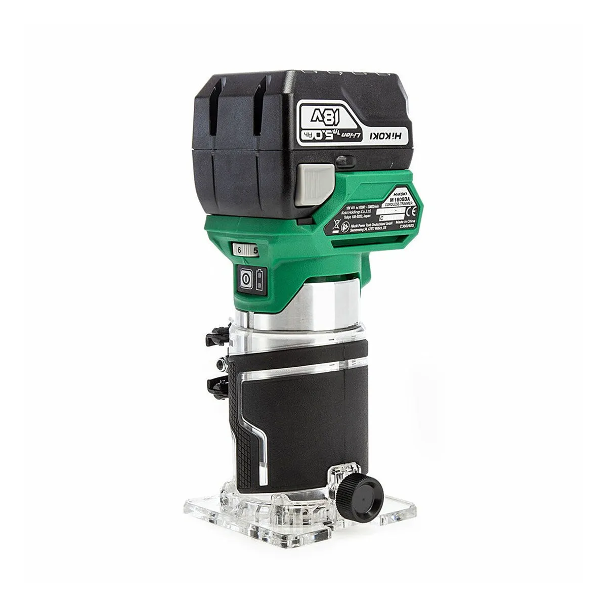 Hikoki M1808DAJPZ 18V Brushless 1/4 Router Trimmer with 1 x 5.0Ah Battery Charger & Case
