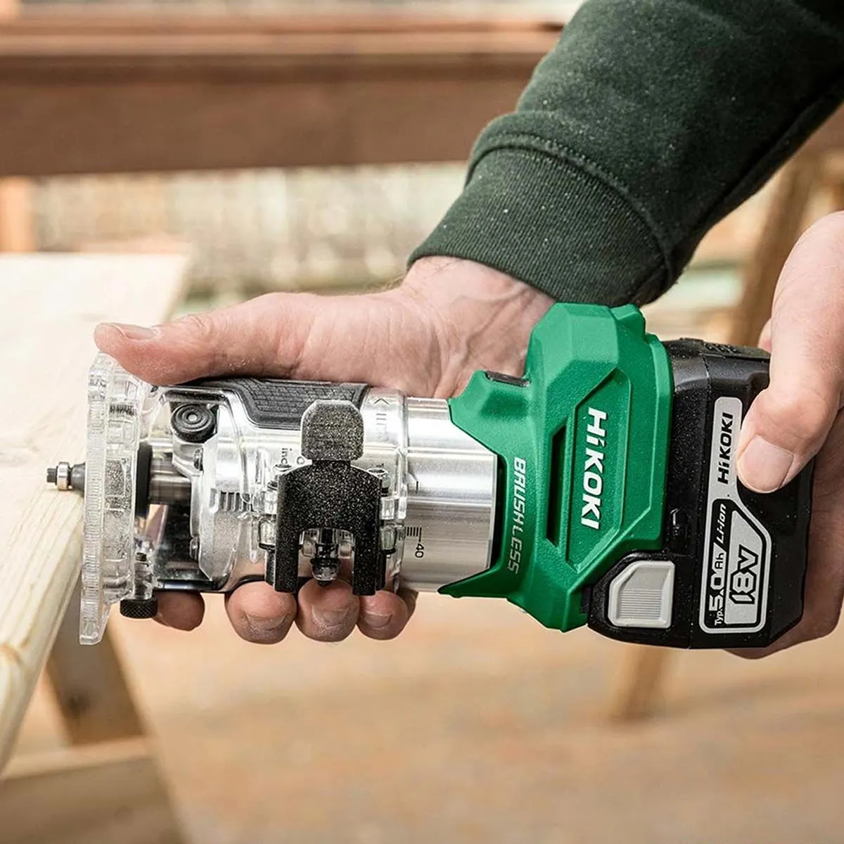 Hikoki M1808DAJPZ 18V Brushless 1/4 Router Trimmer with 1 x 5.0Ah Battery Charger & Case
