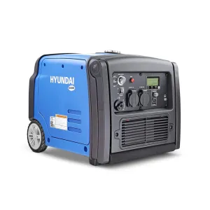 Hyundai HY3200SEi Petrol Inverter Generator. Remote Keyfob & Electric Start. Wheel Kit 3200W/240V