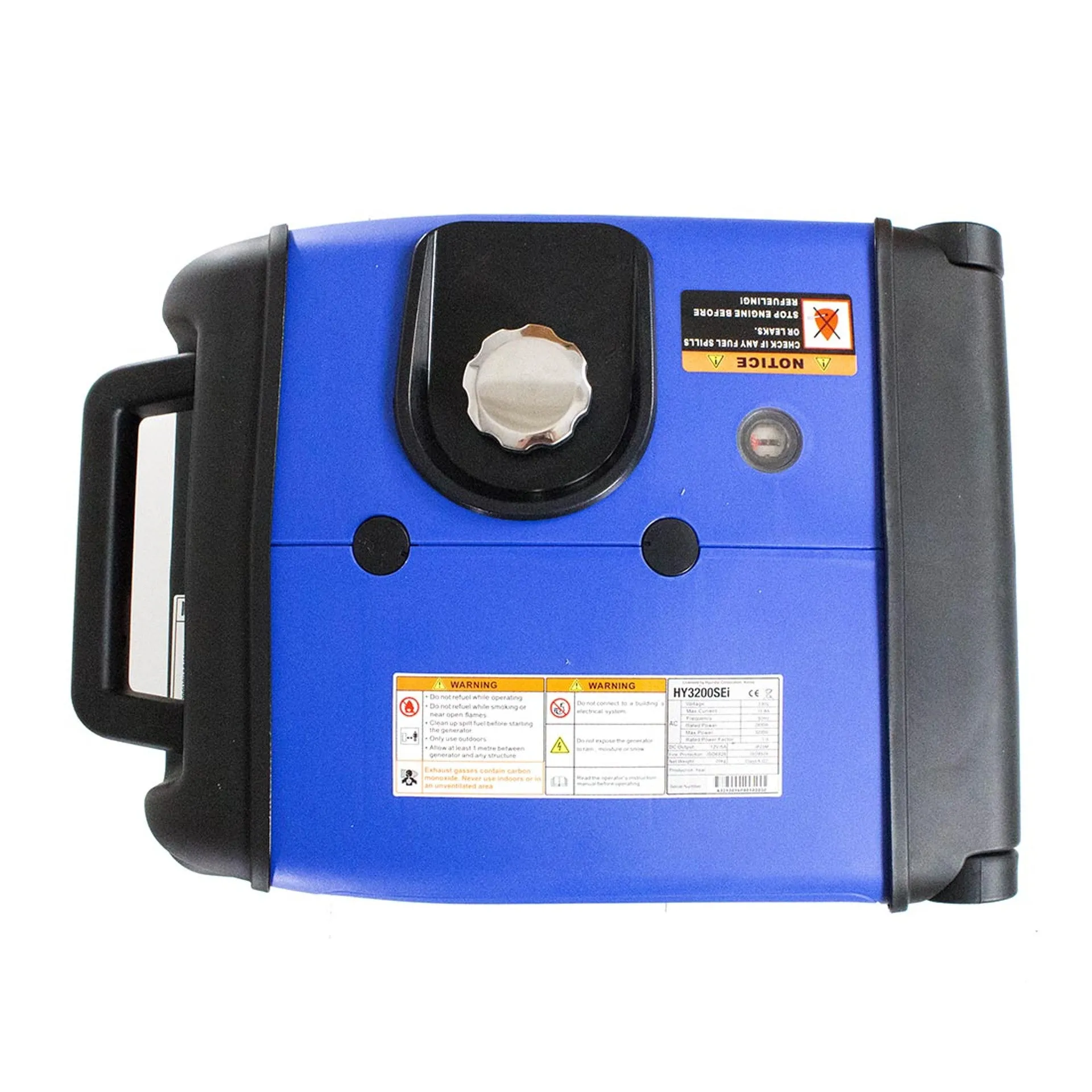 Hyundai HY3200SEi Petrol Inverter Generator. Remote Keyfob & Electric Start. Wheel Kit 3200W/240V
