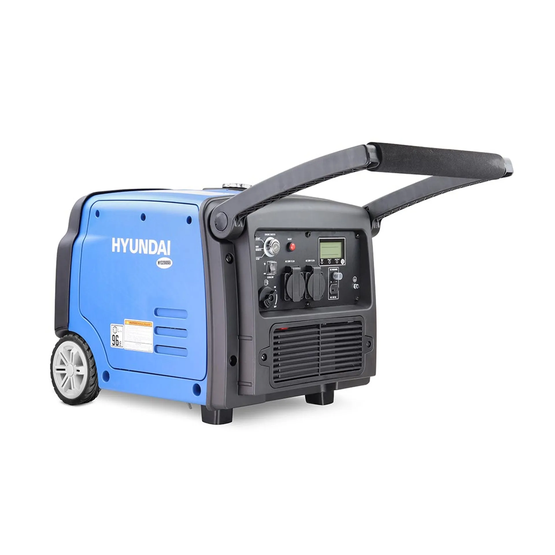 Hyundai HY3200SEi Petrol Inverter Generator. Remote Keyfob & Electric Start. Wheel Kit 3200W/240V