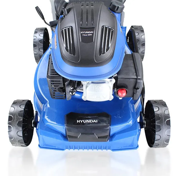Hyundai HYM400P 40cm Petrol Lawnmower 79cc Engine. 25-75mm Cuts. 45L Grass Catcher & Rear Discharge