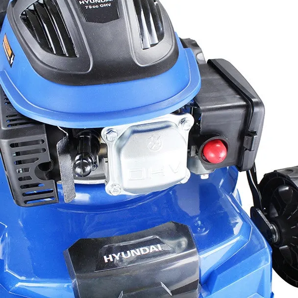 Hyundai HYM400P 40cm Petrol Lawnmower 79cc Engine. 25-75mm Cuts. 45L Grass Catcher & Rear Discharge