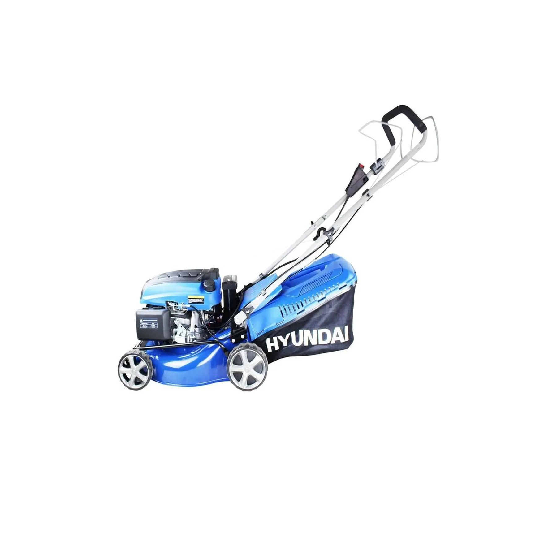 Hyundai HYM430SPE 42cm Self-Propelled Petrol Lawnmower 139cc Engine Electric Start. Rear Discharge & Mulching