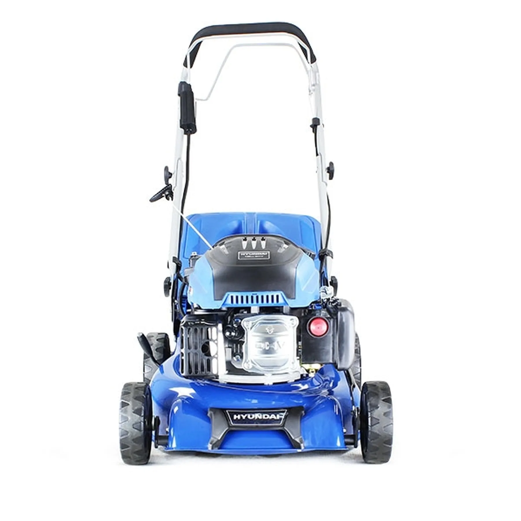 Hyundai HYM430SPE 42cm Self-Propelled Petrol Lawnmower 139cc Engine Electric Start. Rear Discharge & Mulching