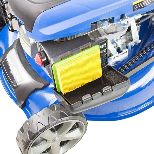 Hyundai HYM430SPER 43cm Electric-Start Self-Propelled Petrol Roller Lawnmower 139cc Engine & 25-75mm Cuts