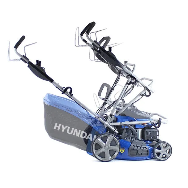 Hyundai HYM460SPE 46cm Electric-Start Self-Propelled Petrol Lawnmower Mulch. Rear & Side Discharge