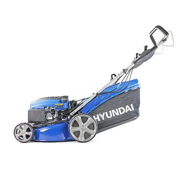 Hyundai HYM460SPE 46cm Electric-Start Self-Propelled Petrol Lawnmower Mulch. Rear & Side Discharge