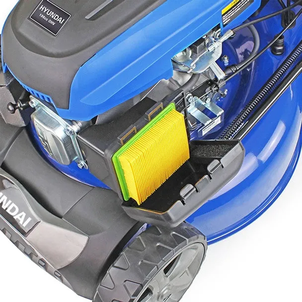 Hyundai HYM510SPE 51cm Self-Propelled Petrol Lawnmower. 196cc Engine. Electric Start. Rear & Side Discharge