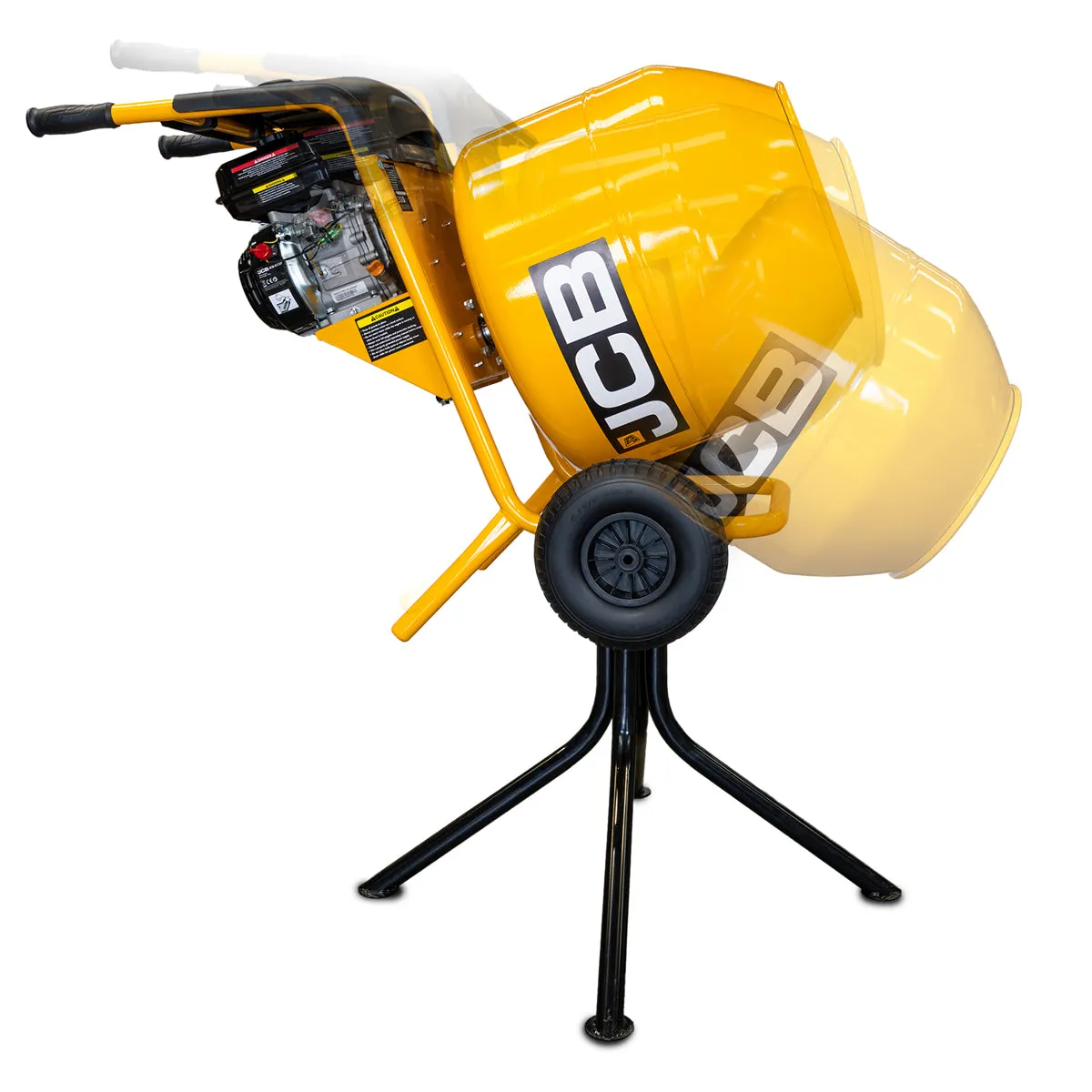 JCB CM150P Petrol 133cc 134L Seam Welded Cement Mixer 100L Working Capacity