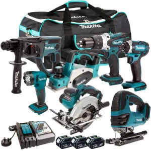 Makita 7 Piece 18V Li-ion Kit 3 x 5.0Ah Batteries MAKDEAL 50M