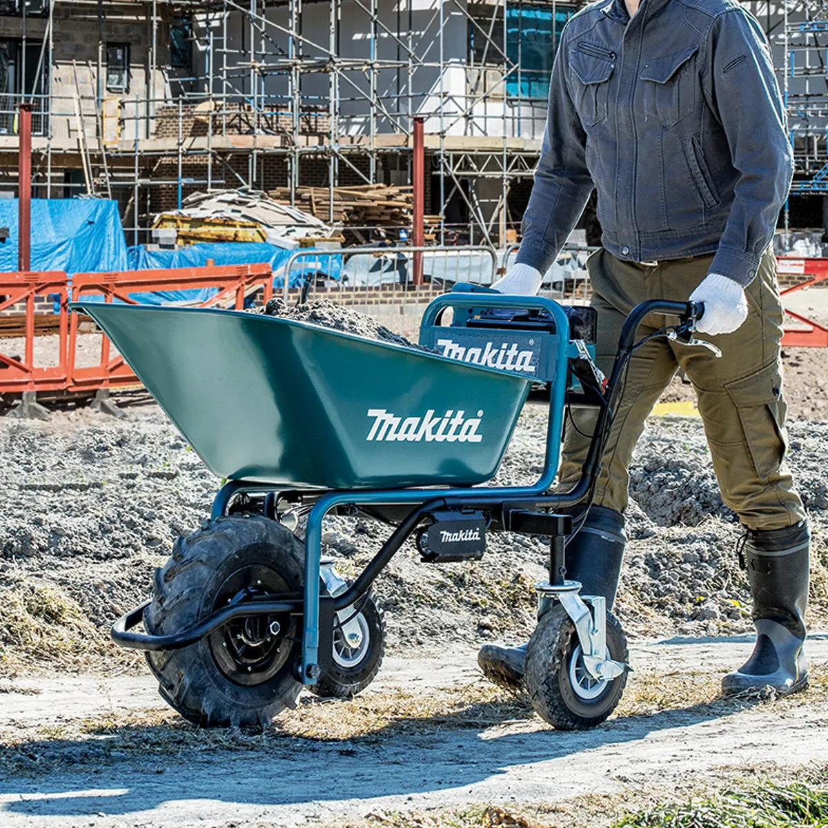 Makita DCU180PTX4 18V LXT Brushless Wheelbarrow Bucket Frame With 2 x 5.0Ah Batteries & Charger