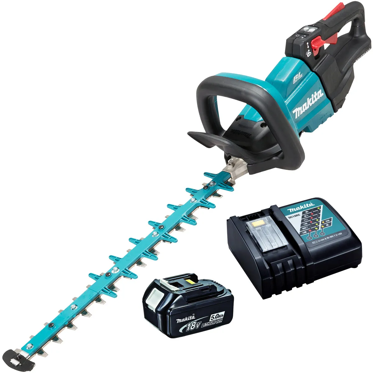 Makita DUH502RT 18V LXT Brushless 50cm Hedge Trimmer With 1 x 5.0Ah Battery & Charger