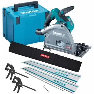 Makita SP001GZ03 40V Brushless Plunge Saw   2 x Guide Rail Connector & Clamp Set