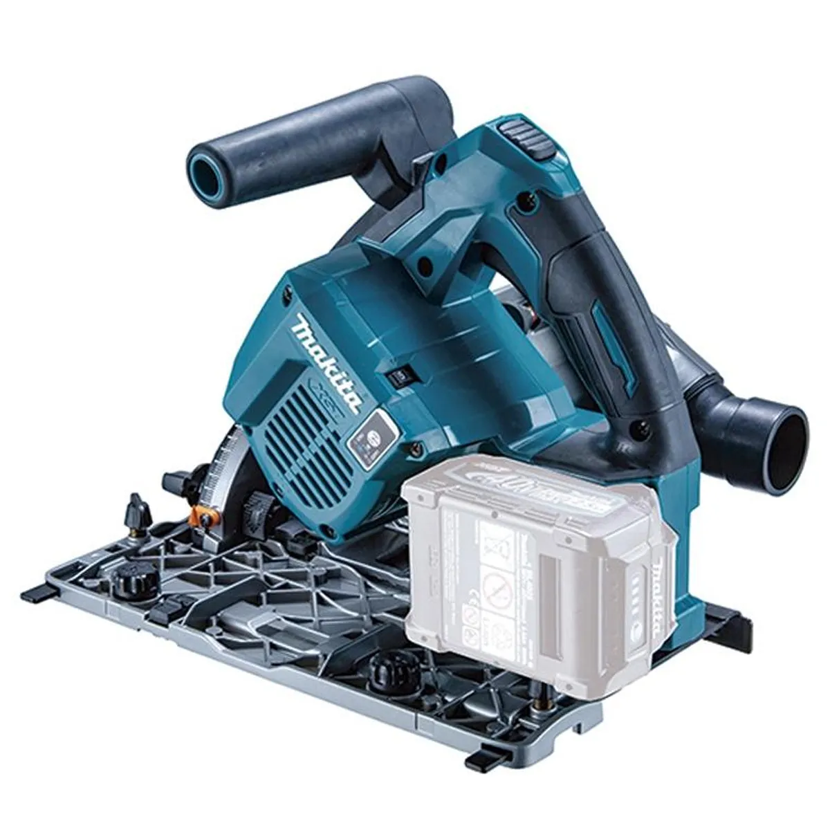 Makita SP001GZ03 40V Brushless Plunge Saw Body Only With 2 x Guide Rail. Clamp. Bag & Case