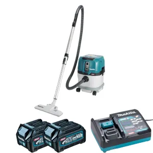 Makita VC003GLD22 40Vmax XGT Brushless L-Class Dust Extractor With 2 x 2.5Ah Battery & Charger