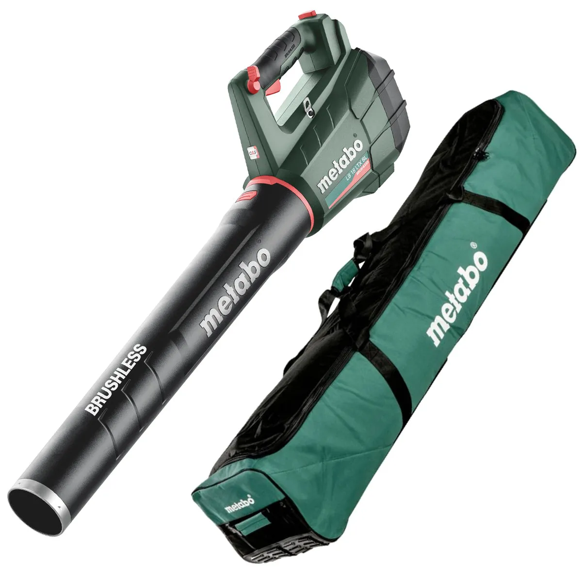 Metabo LB 18 LTX BL 18V Brushless Leaf Blower with 2 x 4.0Ah Battery Charger & Tool Bag