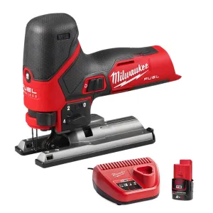 Milwaukee M12FJS-0 12V Fuel Brushless Bodygrip Jigsaw with 1 x 2.0Ah Battery & Charger