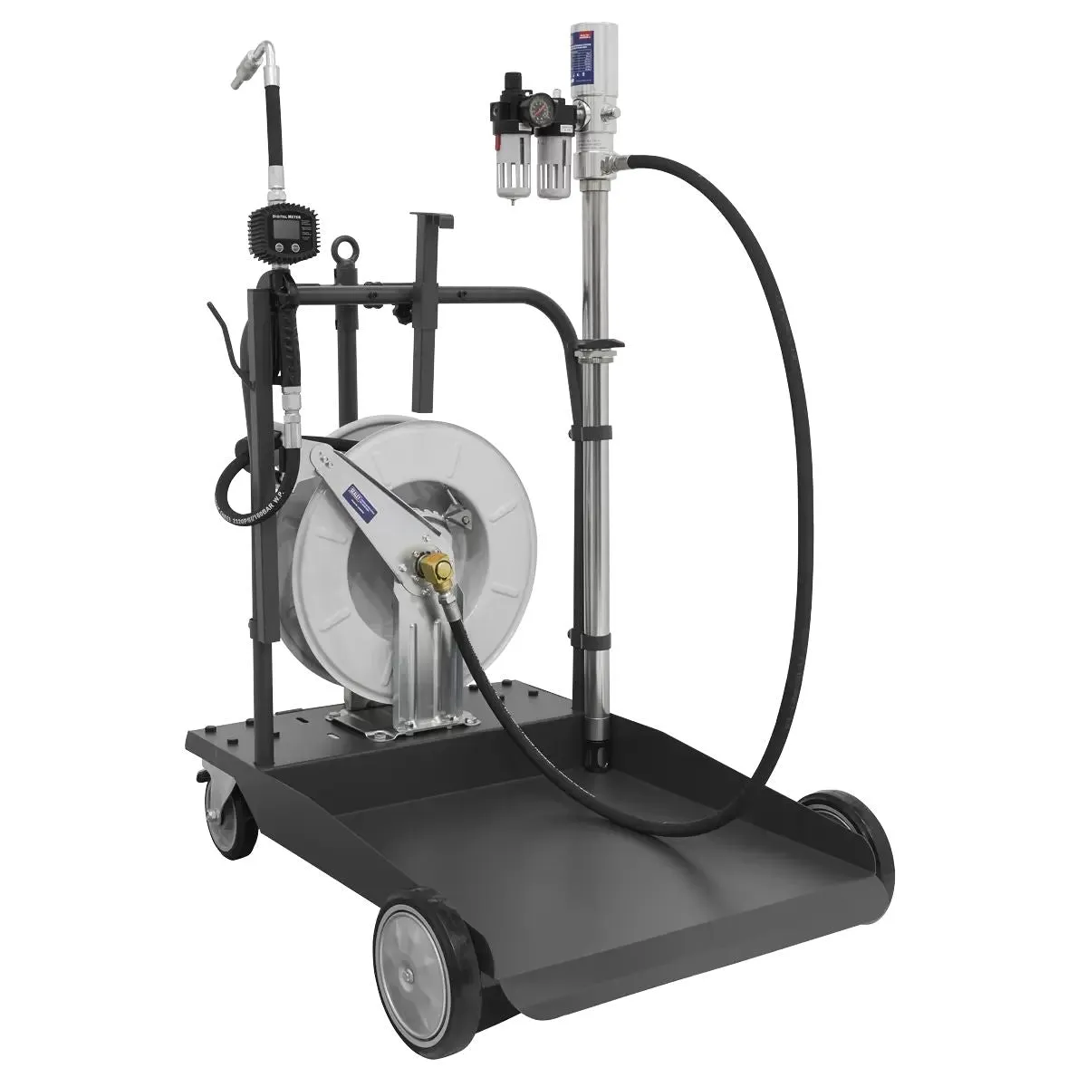 Sealey AK4562D Oil Dispensing System Air Operated with 10mtr Retractable Hose Reel