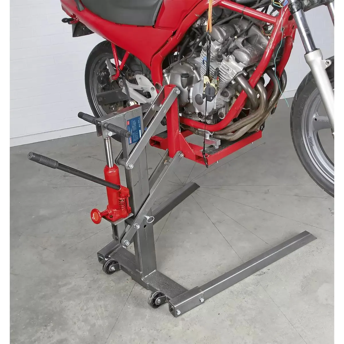 Sealey MCL500 Single Post Hydraulic Motorcycle Lift 450kg Capacity