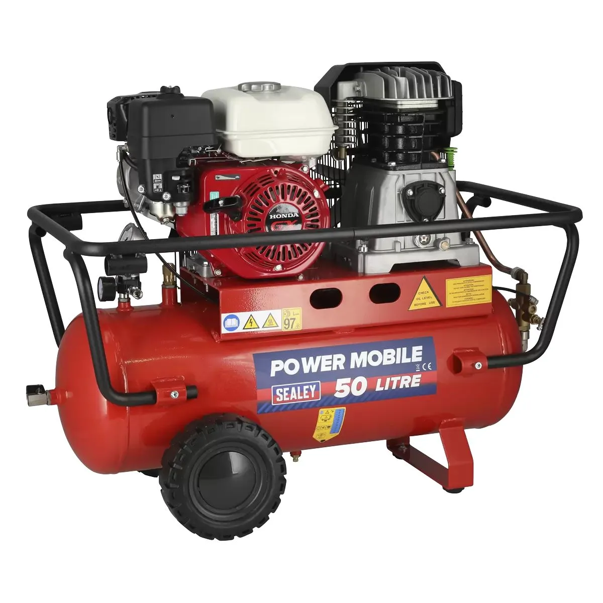 Sealey SA5055 50L Belt Drive Air Compressor with Petrol Engine 5.5hp