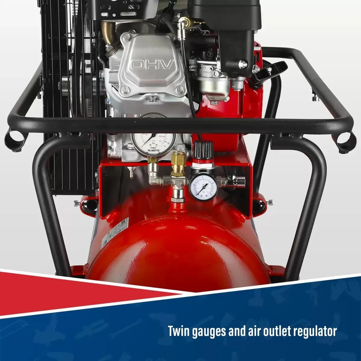 Sealey SA5055 50L Belt Drive Air Compressor with Petrol Engine 5.5hp