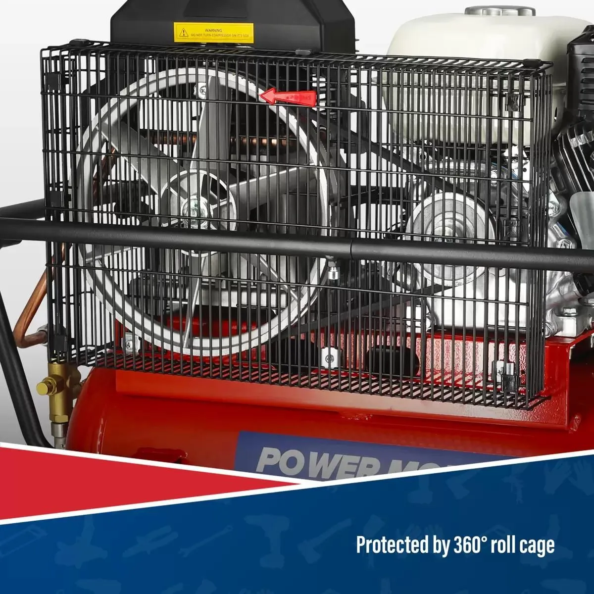 Sealey SA5055 50L Belt Drive Air Compressor with Petrol Engine 5.5hp