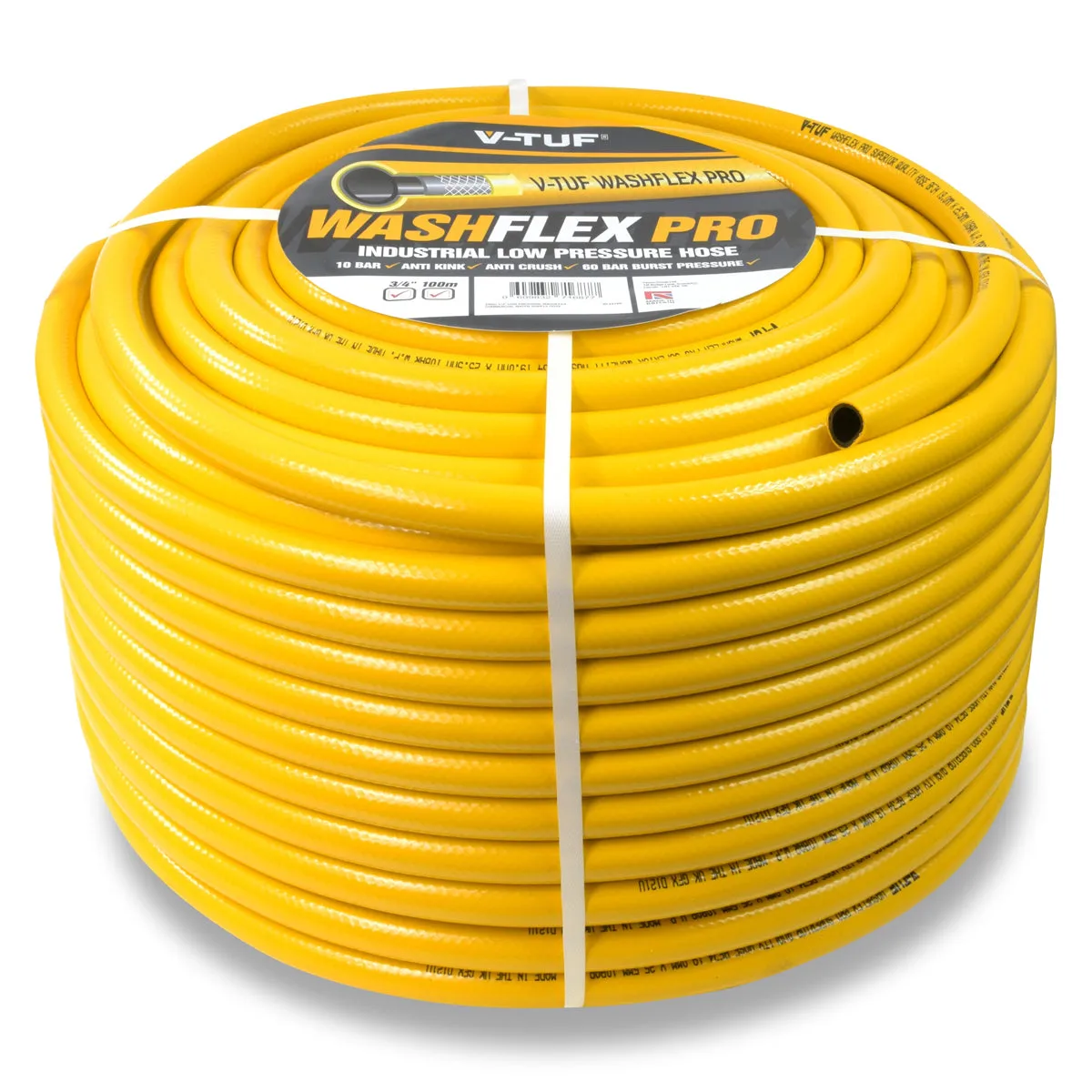 V-TUF BF34100 100m 3/4 Washflex Pro Low-Pressure Water Supply Hose for Reliable Performance